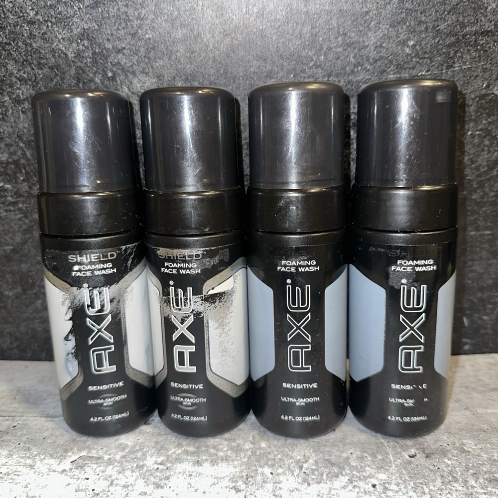 4 Lot Axe Shield Foaming Face Wash Sensitive 4.2oz